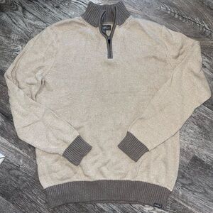 Eddie Bauer Tan 1/4 Zip Pullover Sweater